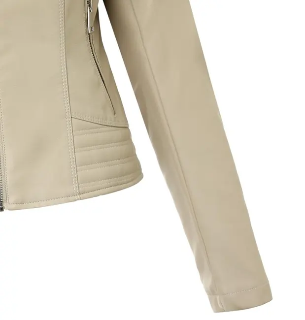 Cropped Belted Faux Leather Biker Jacket