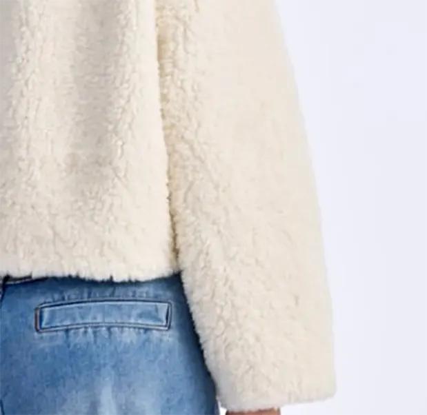 Color-block Crewneck Toggle Buttons Pocket Sherpa Jacket