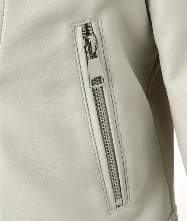 Streetwear Vegan Leather Jacket with Fringe Details